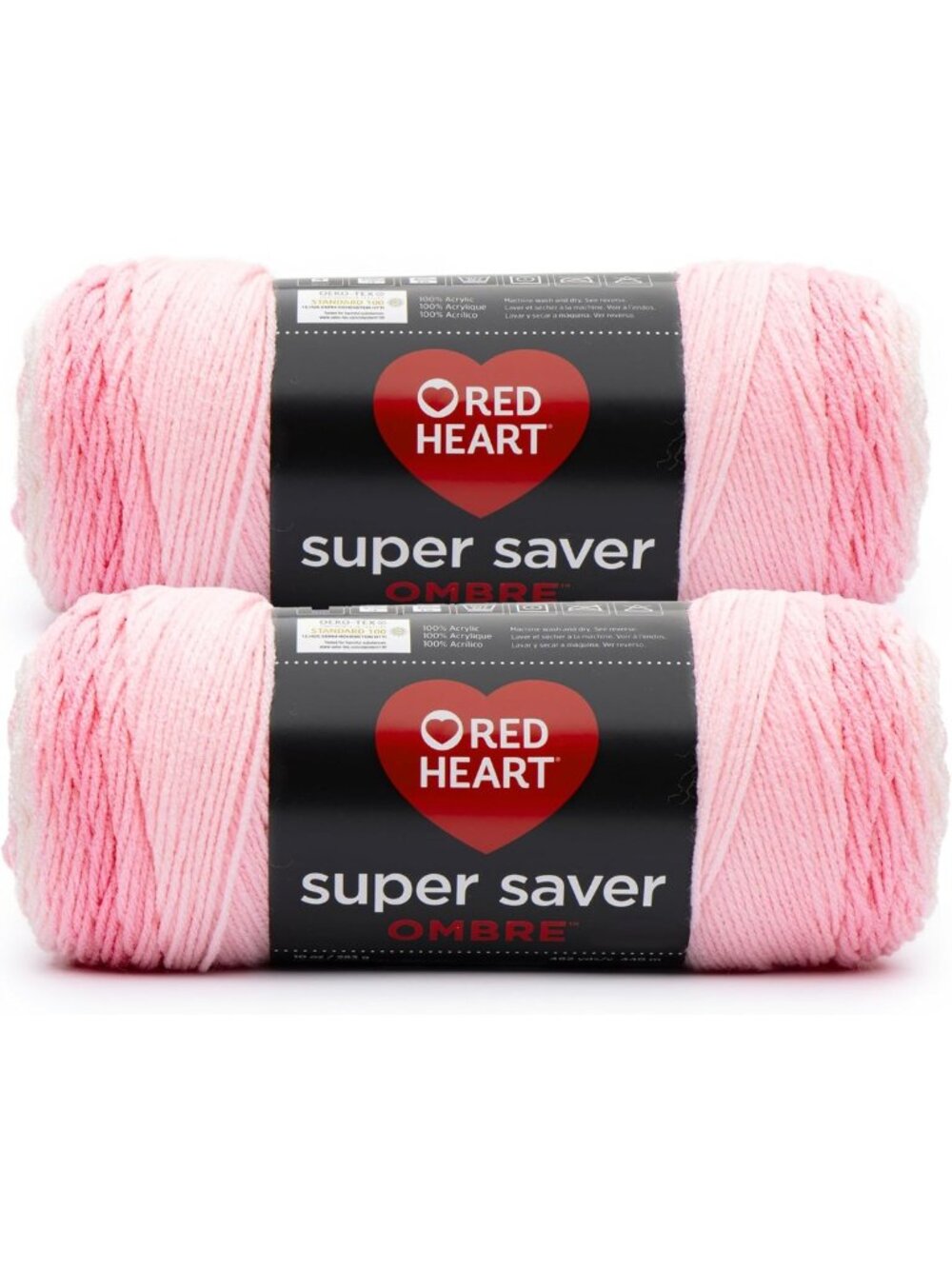 Light Pink Ombre Yarn for Crocheting, 2-Pack - Soft & Durable Craft Supplies